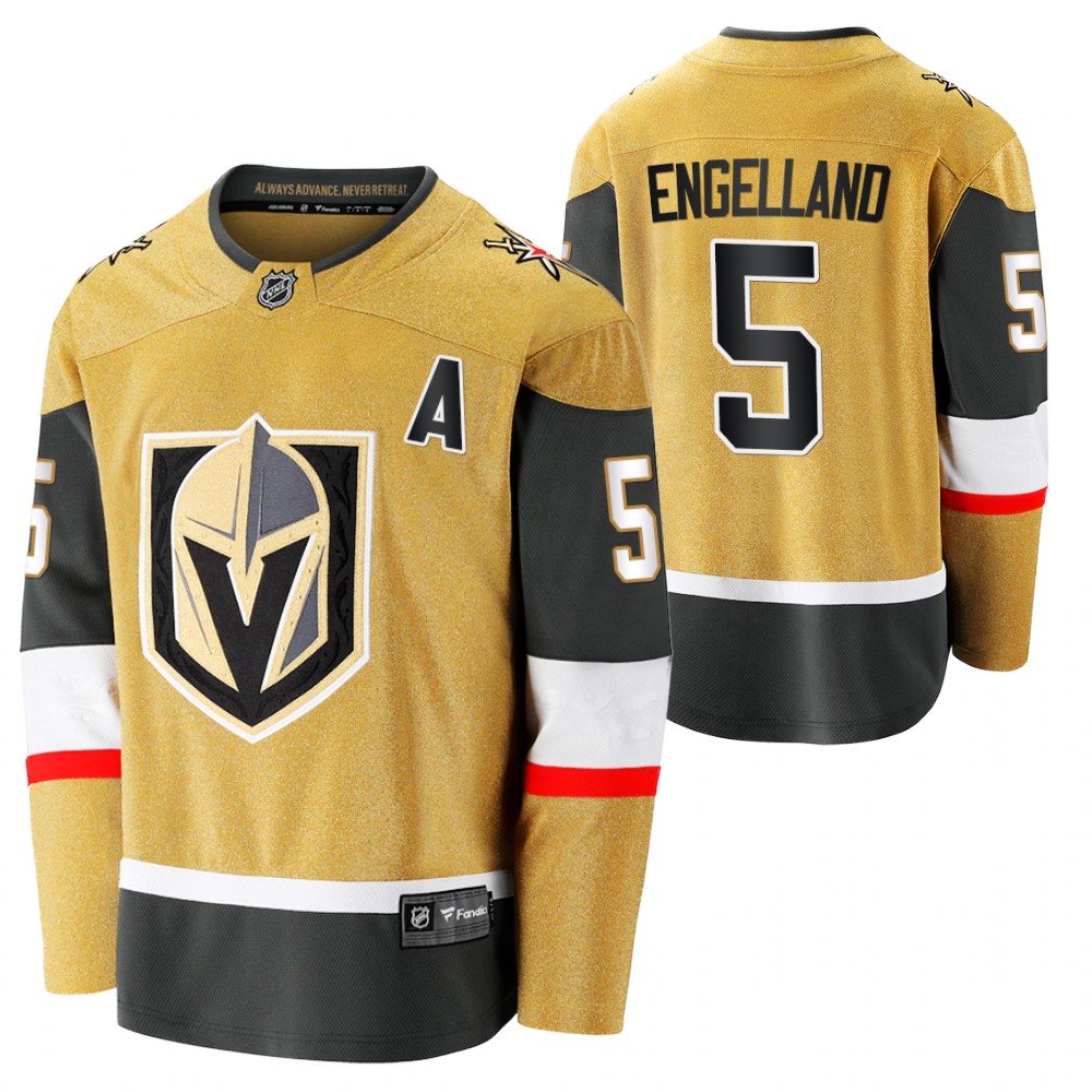 Golden Knights #5 Deryk Engelland Gold 2020-21 Alternate Jersey