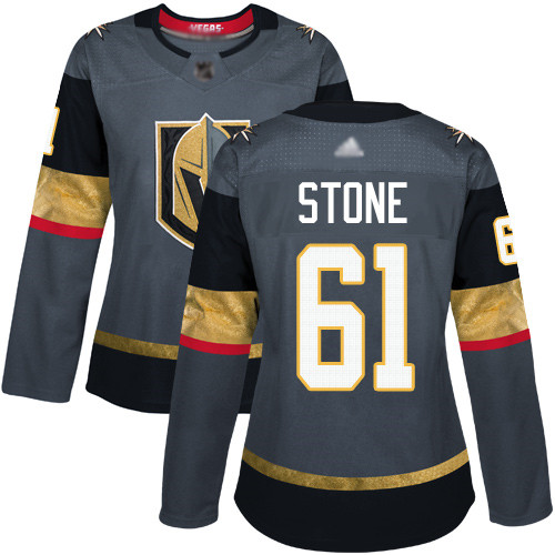 Golden Knights #61 Mark Stone Grey Home Authentic Women's Stitched Hockey Jersey