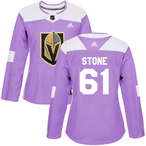 Golden Knights #61 Mark Stone Purple Authentic Fights Cancer Women's Stitched Hockey Jersey