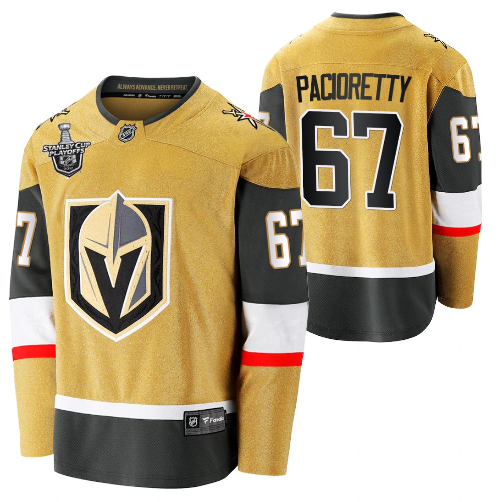 Golden Knights #67 Max Pacioretty Gold 2021 Stanley Cup Playoffs Jersey