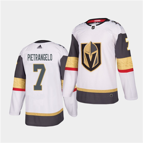 Golden Knights #7 Alex Pietrangelo 2020-21 Away Player White Jersey