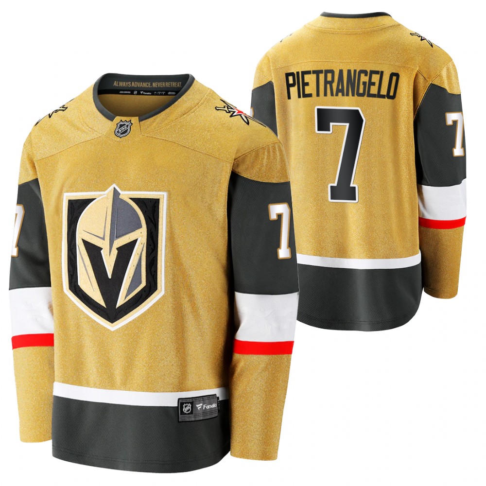 Golden Knights #7 Alex Pietrangelo Gold 2020-21 Alternate Jersey