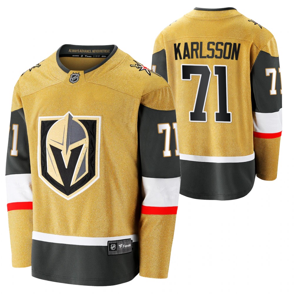 Golden Knights #71 William Karlsson Gold 2020-21 Alternate Jersey