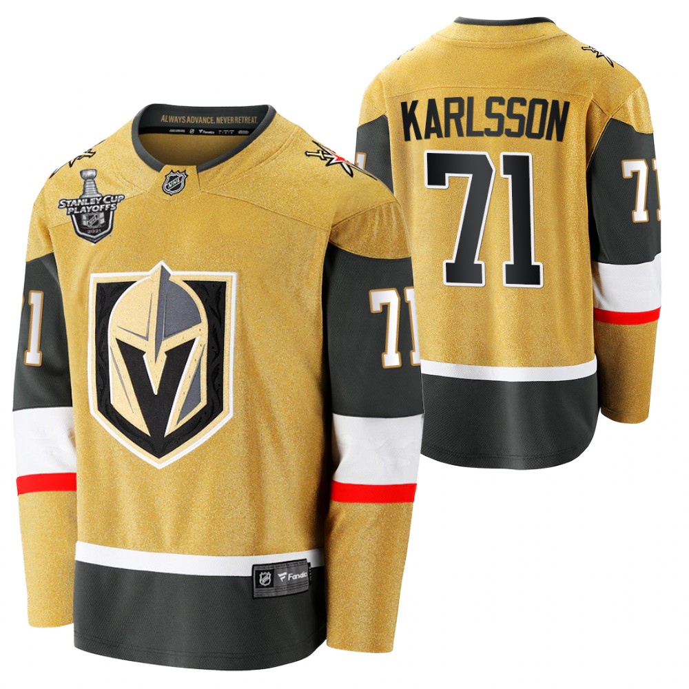 Golden Knights #71 William Karlsson Gold 2021 Stanley Cup Playoffs Jersey
