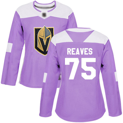 Golden Knights #75 Ryan Reaves Purple Authentic Fights Cancer Women's Stitched Hockey Jersey