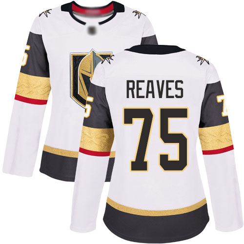 Golden Knights #75 Ryan Reaves White Road Authentic Women's Stitched Hockey Jersey