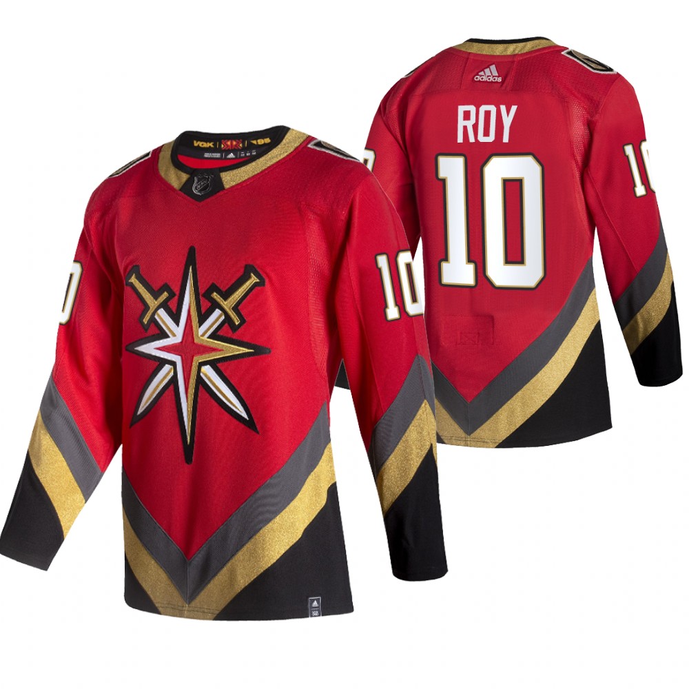 Golden Knights 2021 Reverse Retro #10 Nicolas Roy Red Jersey Authentic