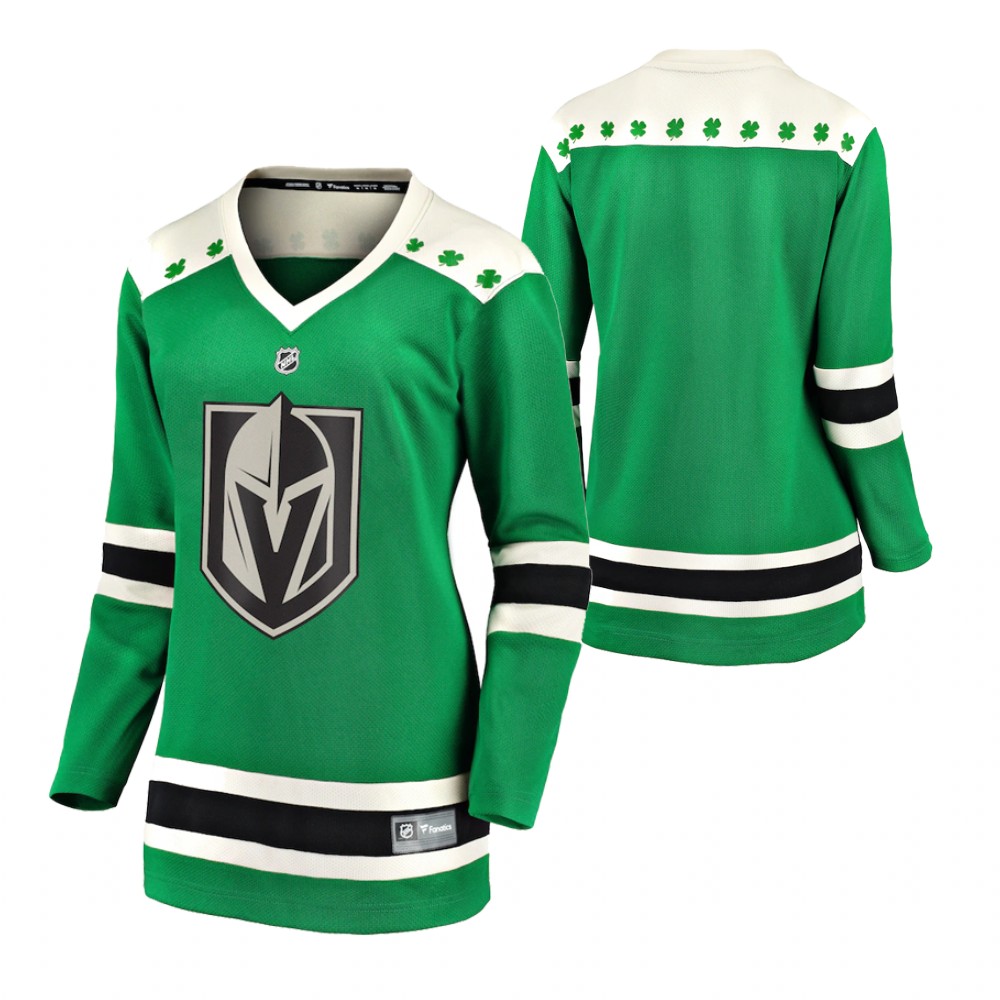 Golden Knights 2021 St Patricks Day Green Women Jersey