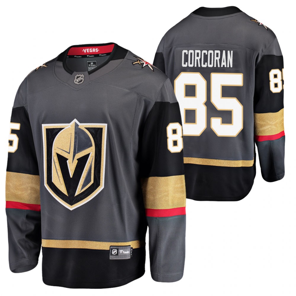 Golden Knights Connor Corcoran Jersey Home Black Breakaway Player Men's