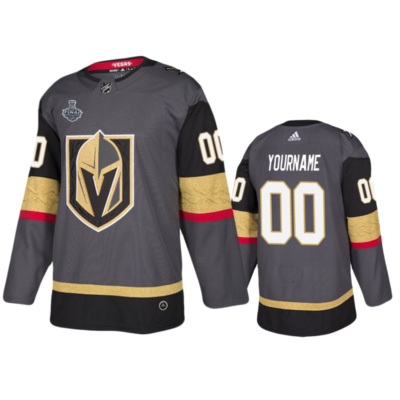 Golden Knights Custom Gray Bound Patch Stanley Cup Final Jersey