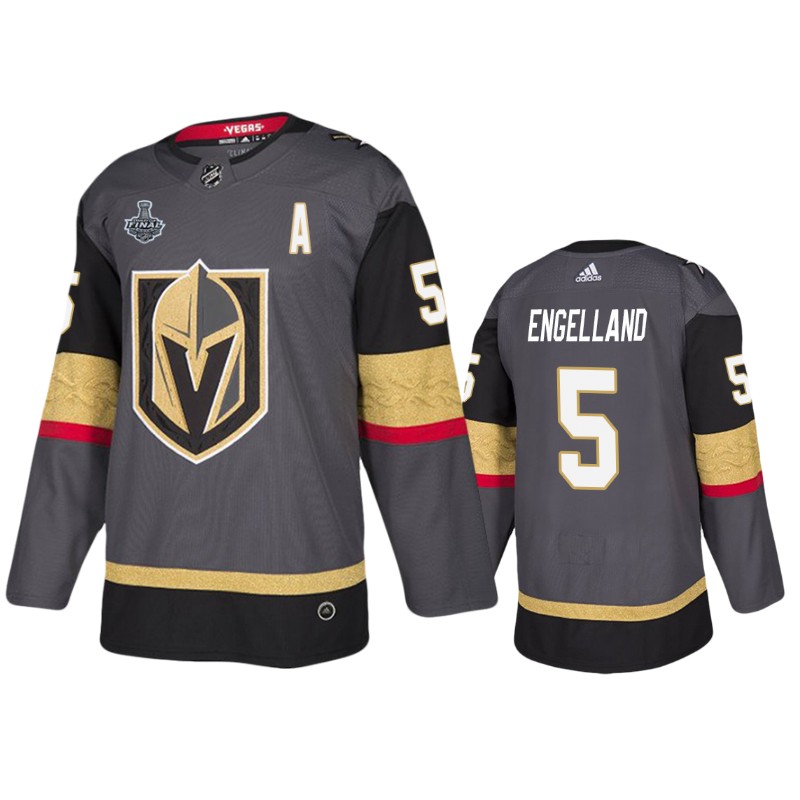 Golden Knights Deryk Engelland Grey Bound Patch 2018 Stanley Cup Final Jersey