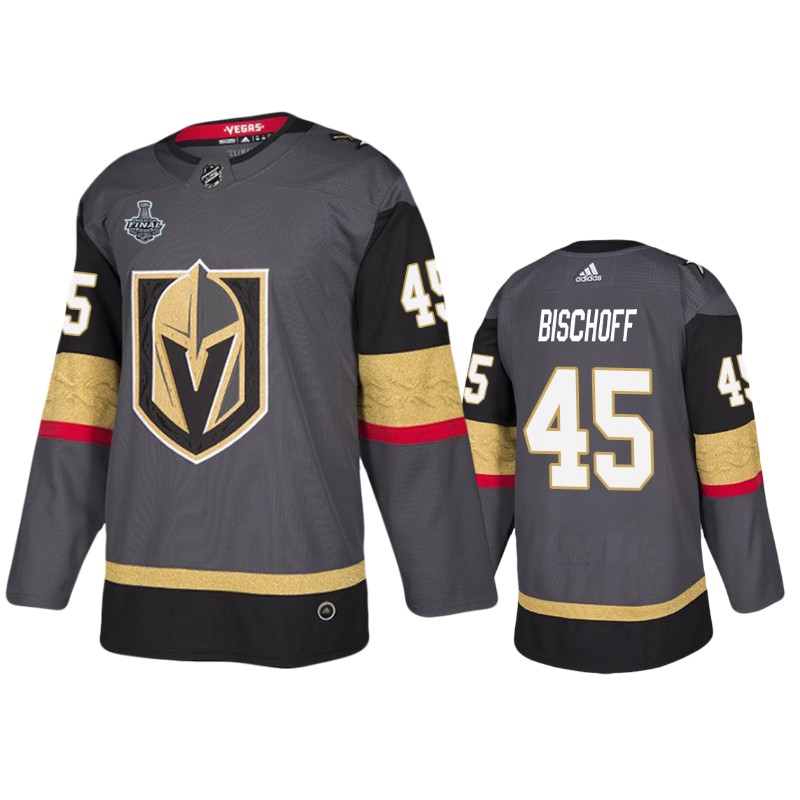Golden Knights Jake Bischoff Grey Bound Patch 2018 Stanley Cup Final Jersey