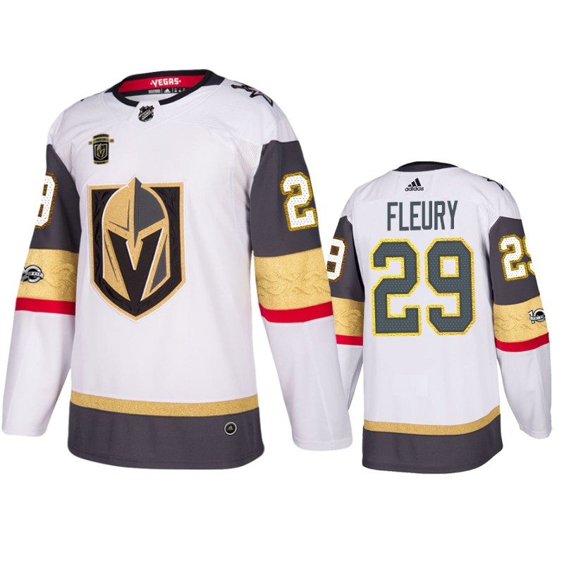 Golden Knights Marc-Andre Fleury White Authentic 100th Anniversary Jersey