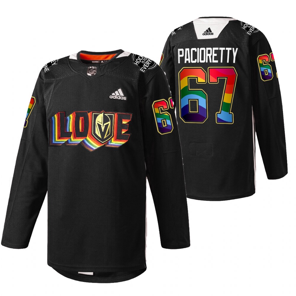 Golden Knights Max Pacioretty LGBTQ Pride Night 2022 Black Rainbow Practice Jersey