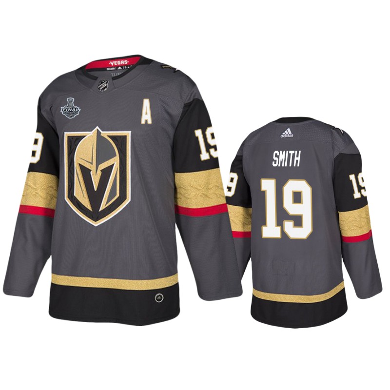 Golden Knights Reilly Smith Grey Bound Patch 2018 Stanley Cup Final Jersey