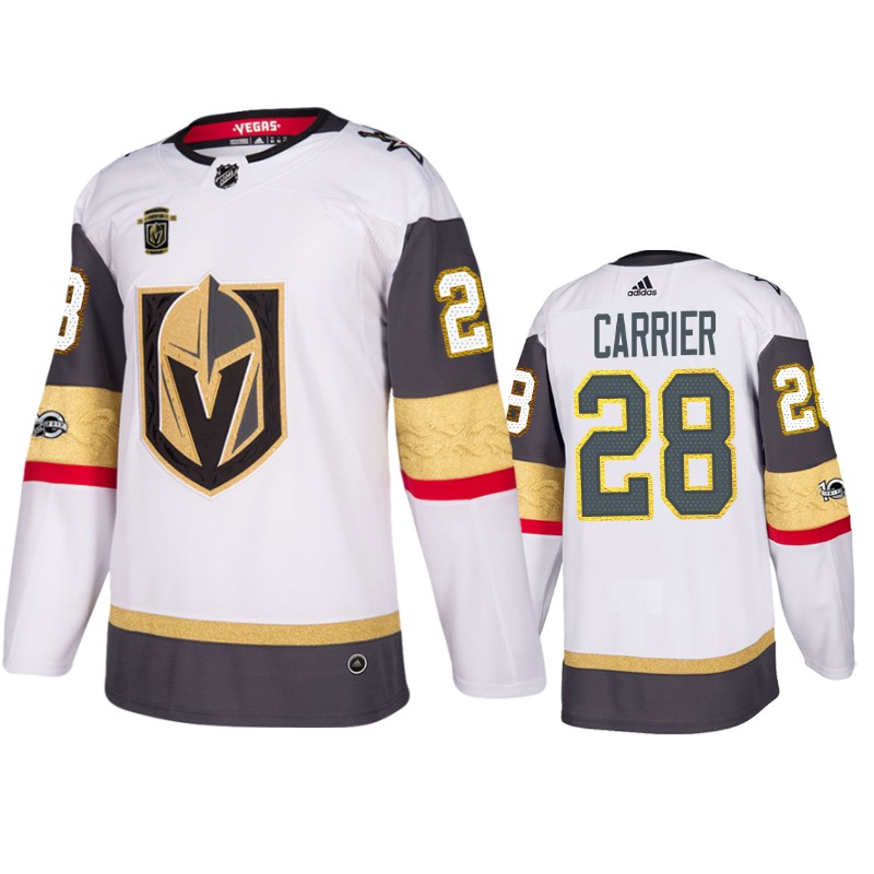 Golden Knights William Carrier White Authentic 100th Anniversary Jersey