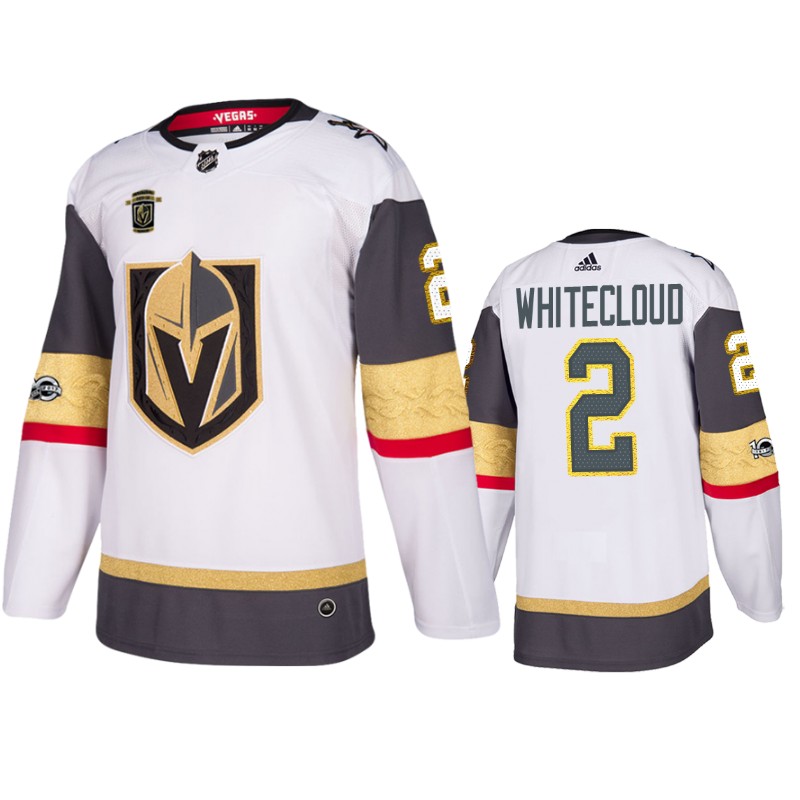 Golden Knights Zach Whitecloud White Authentic 100th Anniversary Jersey