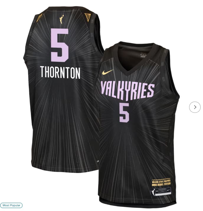 Golden State Valkyries Kayla Thornton Nike Anthracite Victory Jersey - Rebel Edition