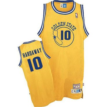 Golden State Warriors #10 Tim Hardaway Gold Throwback NBA Jersey