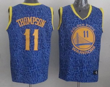Golden State Warriors #11 Klay Thompson Blue Crazy Light NBA Jersey