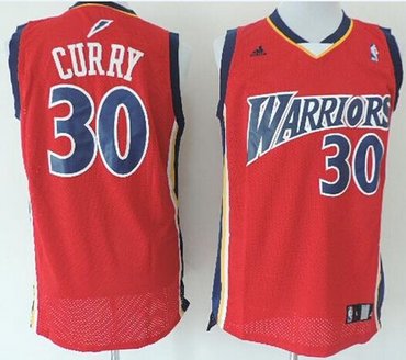 Golden State Warriors #30 Stephen Curry Red Throwback Stitched NBA Jersey