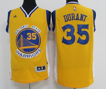 Golden State Warriors #35 Kevin Durant Gold Stitched NBA Jersey