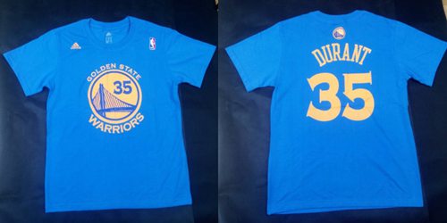 Golden State Warriors #35 Kevin Durant T-Shirt Blue