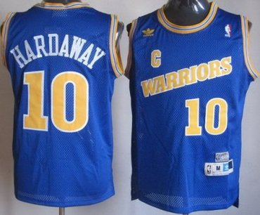 Golden State Warriors 10 Tim Hardaway Blue Soul Throwback M&N NBA Jerseys