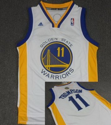 Golden State Warriors 11 Klay Thompson White Revolution 30 Swingman NBA Jers