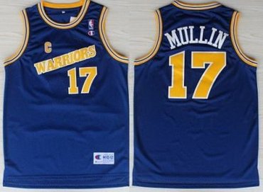 Golden State Warriors 17 Chris Mullin Blue Soul Throwback M&N NBA Jerseys