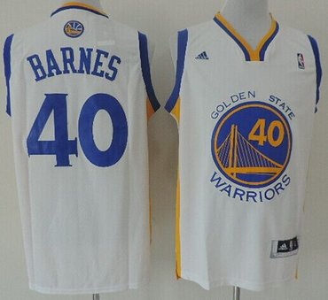 Golden State Warriors Revolution 30 #40 Harrison Barnes White Stitched NBA Jersey