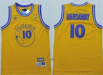 Golden State Warrlors #10 Tim Hardaway Gold New Throwback Stitched NBA Jersey