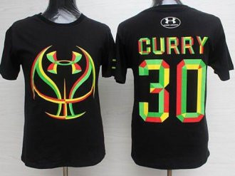 Golden State Warrlors #30 Stephen Curry Black Candy Under Armour Stitched NBA Jersey
