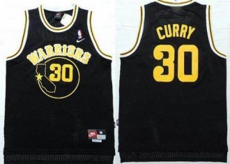 Golden State Warrlors #30 Stephen Curry Black Nike Throwback Stitched NBA Jersey