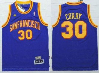 Golden State Warrlors #30 Stephen Curry Blue Throwback San Francisco Stitched NBA jersey