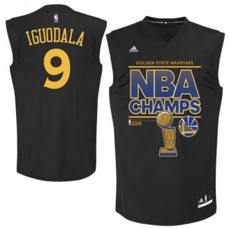 Golden State Warrlors #9 Andre Iguodala Black 2015 NBA Finals Champions Stitched NBA jersey