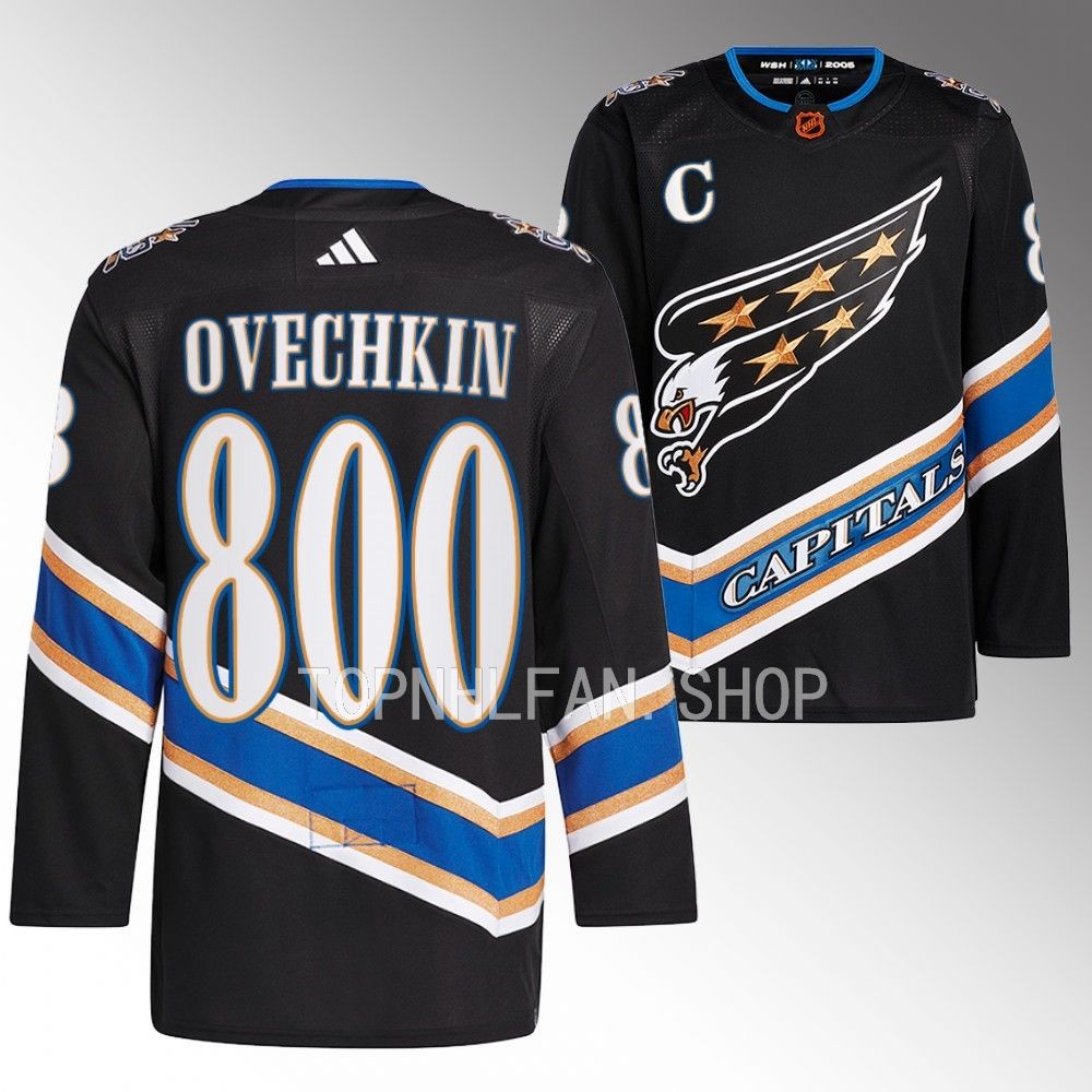 Gr800 Washington Capitals Alexander Ovechkin Black Reverse Retro Jersey men's
