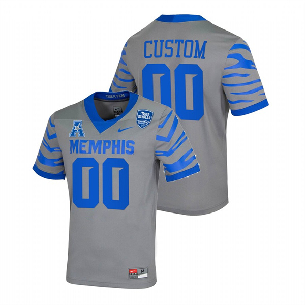 Gray Men Memphis Tigers Custom College Football Jersey Men's Jersey Memphis Tigers Custom Gray College Football Jersey