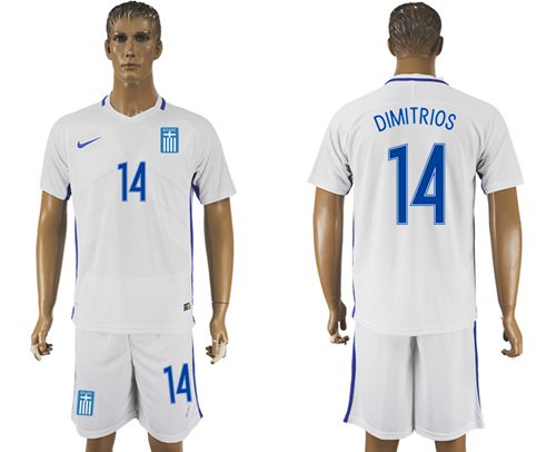 Greece #14 Dimitrios Home Soccer Country Jersey