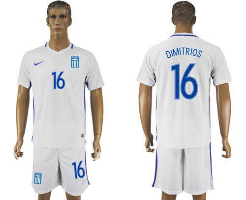Greece #16 Dimitrios Home Soccer Country Jersey