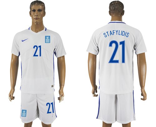 Greece #21 Stafylidis Home Soccer Country Jersey