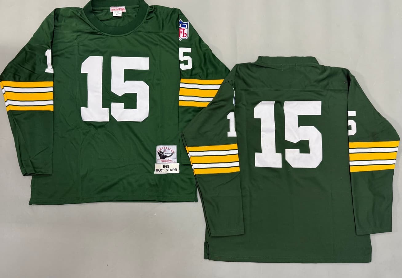 Green Bay Packers #15 Bart Starr     Throwback   Jersey