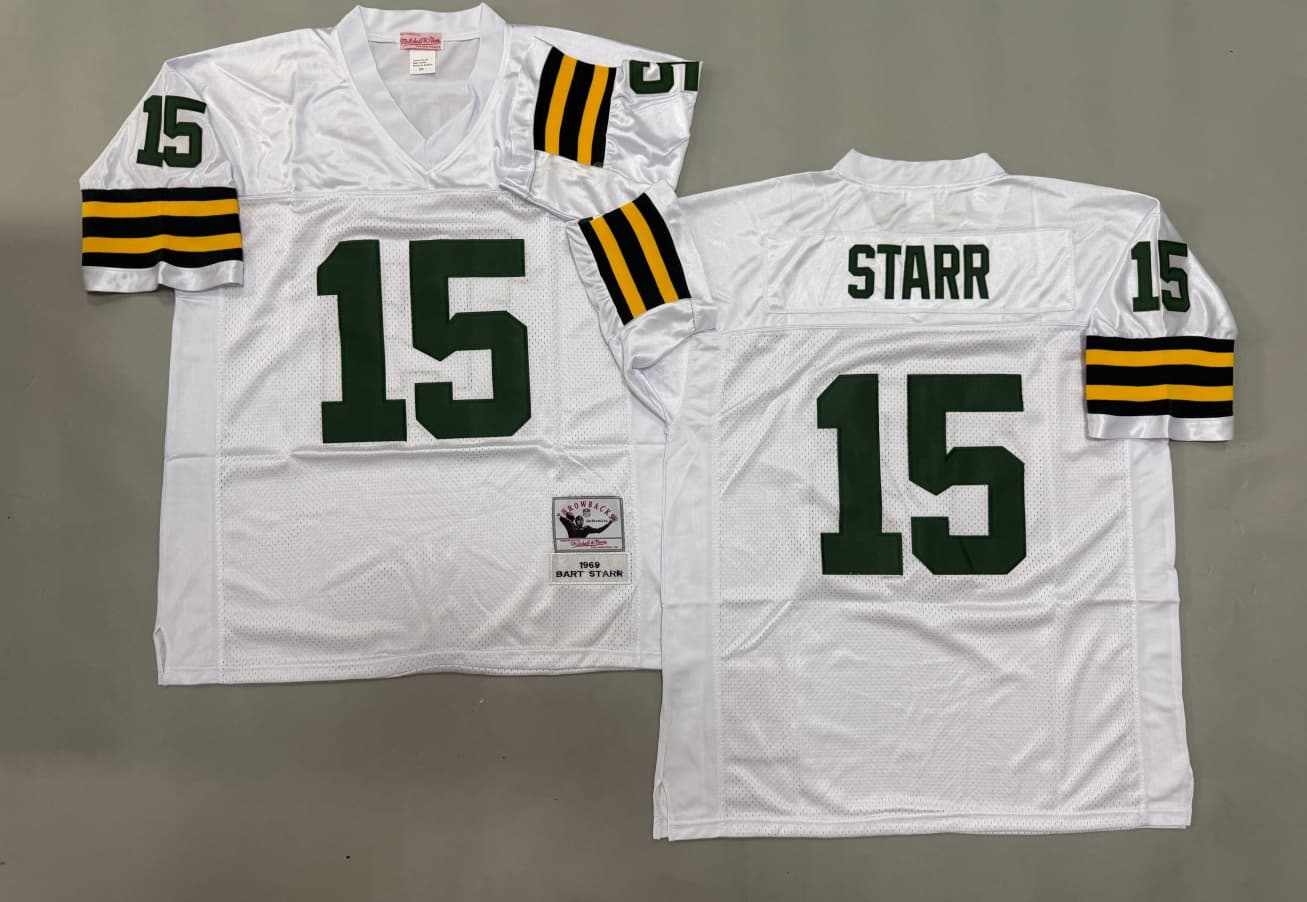 Green Bay Packers #15 Bart Starr   Throwback   Jersey