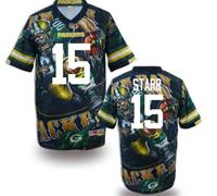 Green Bay Packers #15 STARR Men's Stitched NFL Elite Fanatical Version Jersey (1)
