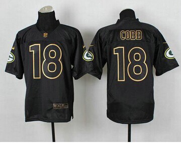 Green Bay Packers #18 Randall Cobb Black Gold No. Fashion NFL Elite Jersey