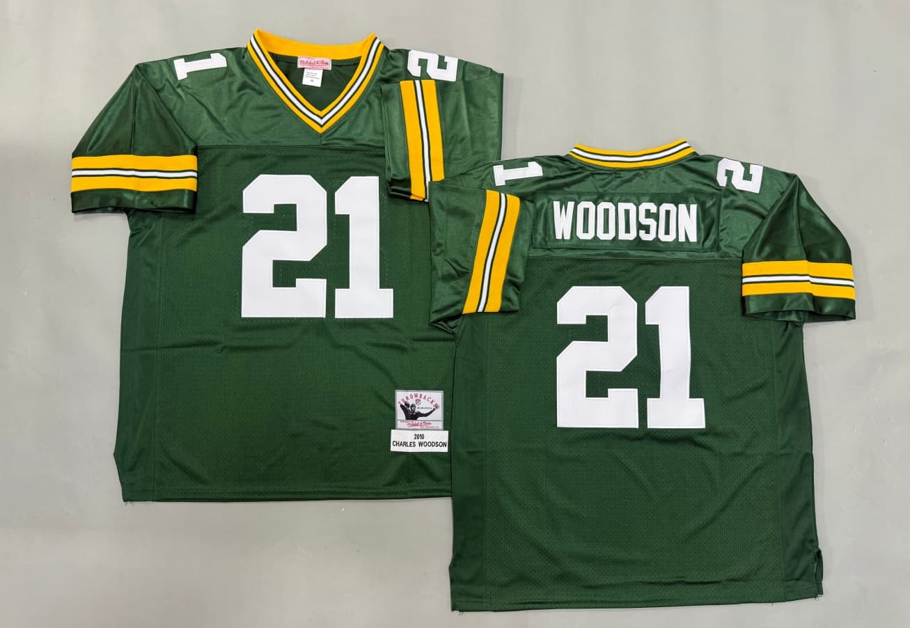 Green Bay Packers #21 Charles Woodson    Throwback  Jersey