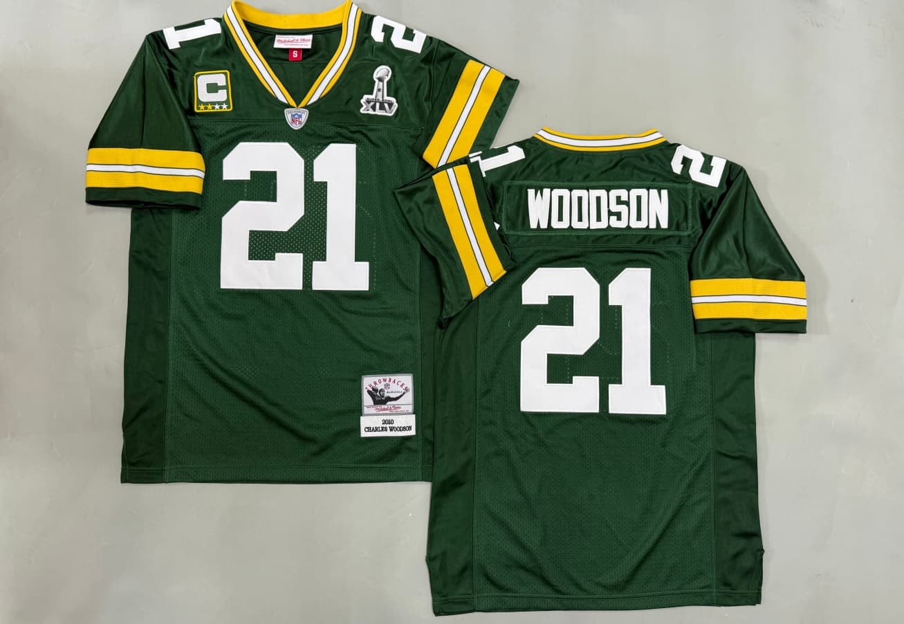 Green Bay Packers #21 Charles Woodson  Throwback   Jersey