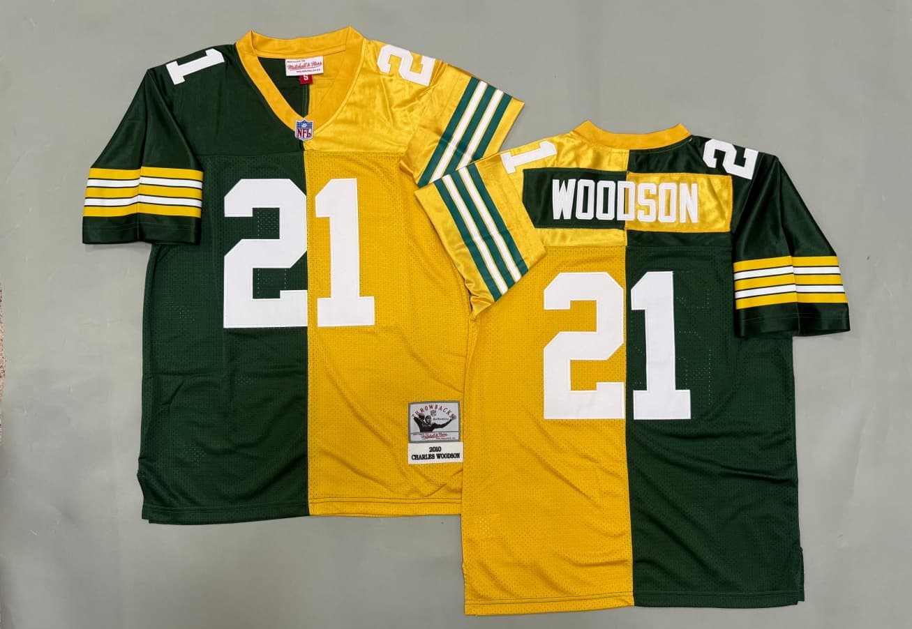 Green Bay Packers #21 Charles Woodson  Throwback  Jersey