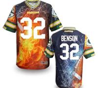 Green Bay Packers #32 BENSON Men's Stitched NFL Elite Fanatical Version Jersey (4)