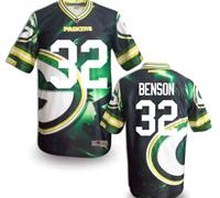 Green Bay Packers #32 BENSON Men's Stitched NFL Elite Fanatical Version Jersey (6)